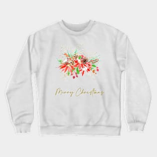 Christmas flowers arrangement watercolor Crewneck Sweatshirt